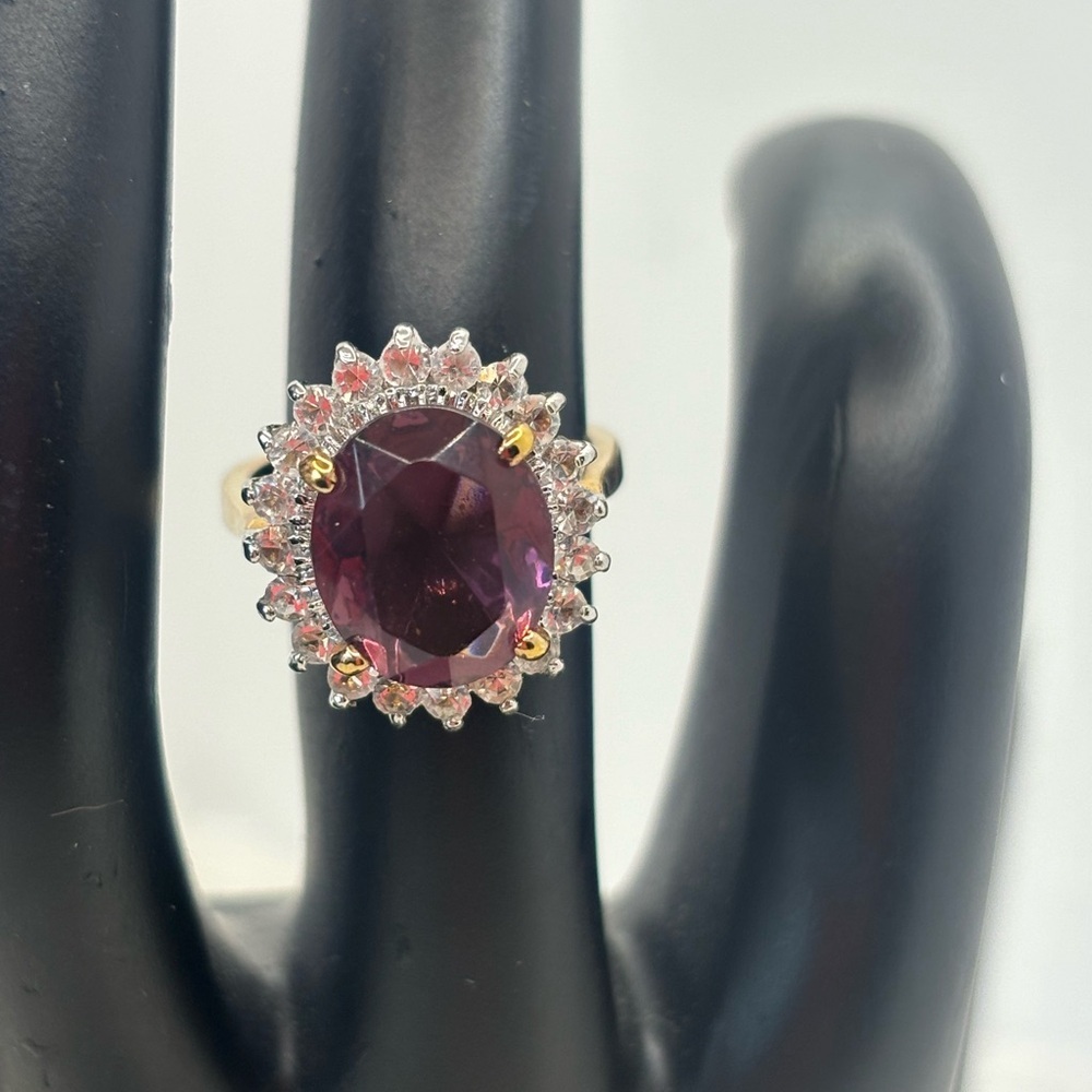 Elegant Purple and Gold Women's Ring - Picture 2 of 7